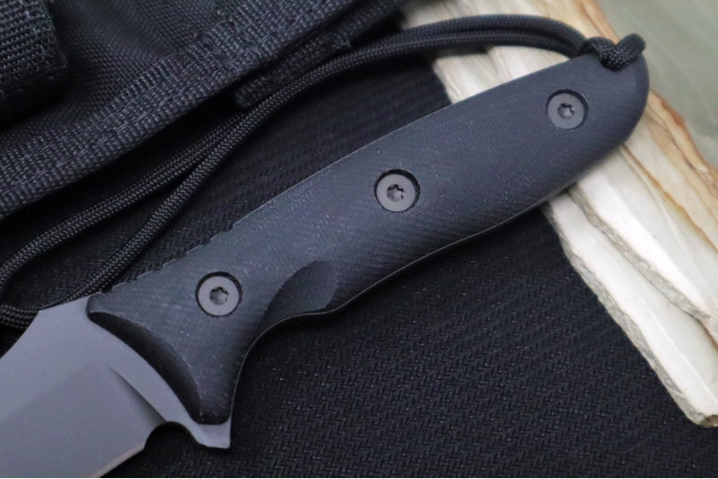Spartan Blades Moros Fighter Fixed Blade - CPM-S45VN Steel / Spear Point Blade / Black Finish / Black Micarta Handle / Black Nylon Molle Sheath SB53BKBKNLBK