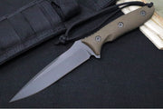 Spartan Blades Moros Fighter Fixed Blade - CPM-S45VN Steel / Spear Point Blade / Black Finish / Green Micarta Handle / Black Nylon Molle Sheath SB53BKGRNLBK - Northwest Knives