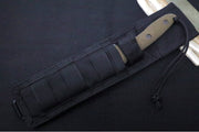 Spartan Blades Moros Fighter Fixed Blade - CPM-S45VN Steel / Spear Point Blade / Black Finish / Green Micarta Handle / Black Nylon Molle Sheath SB53BKGRNLBK - Northwest Knives