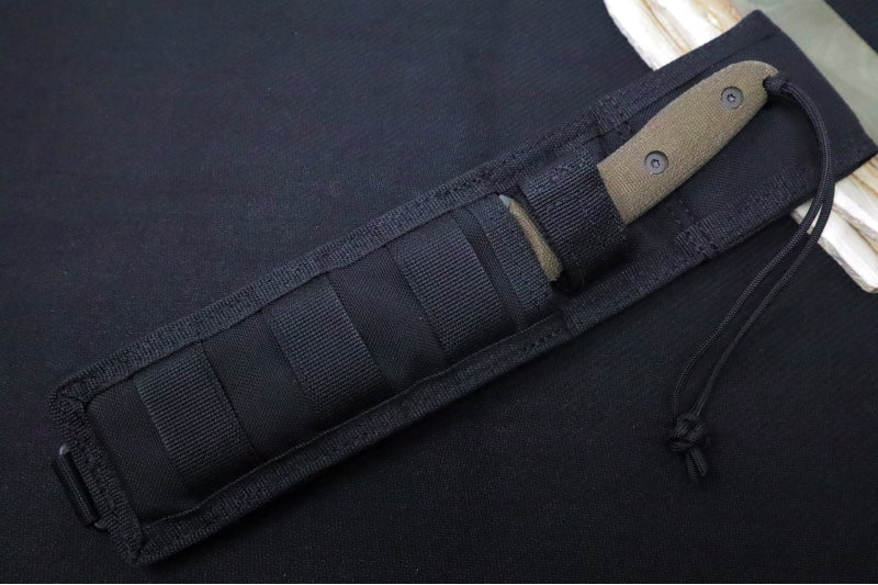 Spartan Blades Moros Fighter Fixed Blade - CPM-S45VN Steel / Spear Point Blade / Black Finish / Green Micarta Handle / Black Nylon Molle Sheath SB53BKGRNLBK