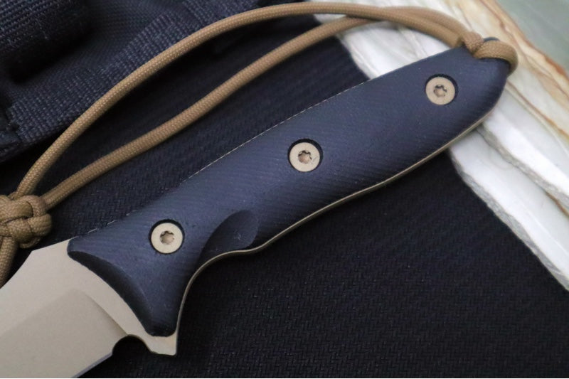 Spartan Blades Moros Fighter Fixed Blade - CPM-S45VN Steel / Spear Point Blade / Flat Dark Earth Finish / Black Micarta Handle / Black Nylon Molle Sheath SB53DEBKNLBK