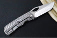McNees Knives 3.75" DX Dixon Shockwave - CPM-Magnacut Steel / Drop Point / Satin Stonewashed Finish / Stonewashed Patterned Titanium Handle & Satin Hardware - Northwest Knives