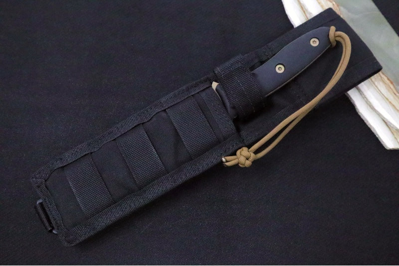 Spartan Blades Moros Fighter Fixed Blade - CPM-S45VN Steel / Spear Point Blade / Flat Dark Earth Finish / Black Micarta Handle / Black Nylon Molle Sheath SB53DEBKNLBK