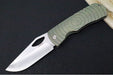 McNees Knives 3.75" DX Dixon Shockwave - CPM-Magnacut Steel / Drop Point / Satin Stonewashed Finish / Green & Bronzed Patterned Titanium Handle & Satin Hardware - Northwest Knives
