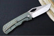 McNees Knives 3.75" DX Dixon Shockwave - CPM-Magnacut Steel / Drop Point / Satin Stonewashed Finish / Green & Bronzed Patterned Titanium Handle & Satin Hardware - Northwest Knives