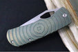 McNees Knives 3.75" DX Dixon Shockwave - CPM-Magnacut Steel / Drop Point / Satin Stonewashed Finish / Green & Bronzed Patterned Titanium Handle & Satin Hardware - Northwest Knives