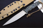 Spartan Blades Clandestina Fixed Blade - Flat Dark Earth Blade / Camo Micarta Handle / Tan Kydex Sheath SB57DECMKYTN - Northwest Knives