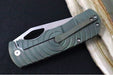 McNees Knives 3.75" DX Dixon Shockwave - CPM-Magnacut Steel / Drop Point / Satin Stonewashed Finish / Green & Bronzed Patterned Titanium Handle & Satin Hardware - Northwest Knives