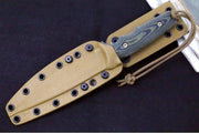 Spartan Blades Clandestina Fixed Blade - Flat Dark Earth Blade / Camo Micarta Handle / Tan Kydex Sheath SB57DECMKYTN - Northwest Knives