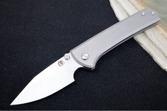 Chaves Knives Scapegoat Street - Full Titanium Handle / Belt Finish / Clip Point Blade / M390 Steel