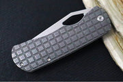 McNees Knives 3.75" DX Dixon - CPM-Magnacut Steel / Drop Point / Stonewashed Satin Finish / Stonewashed Frag Titanium Handle & Satin Hardware - Northwest Knives