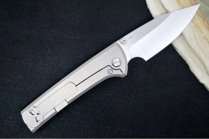 Chaves Knives Scapegoat Street - Full Titanium Handle / Belt Finish / Clip Point Blade / M390 Steel