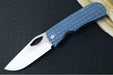 McNees Knives 3.75" DX Dixon - CPM-Magnacut Steel / Drop Point / Stonewashed Satin Finish / Blue Anodized Frag Titanium Handle & Satin Hardware - Northwest Knives