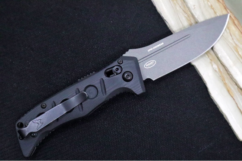 Benchmade 2730GY-1 Mini Auto Adamas - Black Drop Point Blade / CPM-CruWear Steel / Black G-10 Handle