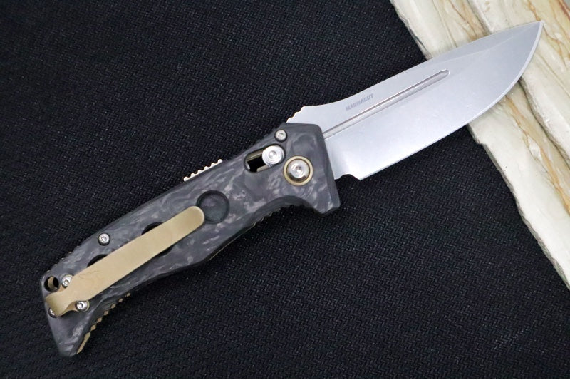 Benchmade 2730-3 Mini Auto Adamas - Drop Point Blade / CPM-Magnacut Steel / Marbled Carbon Fiber Handle
