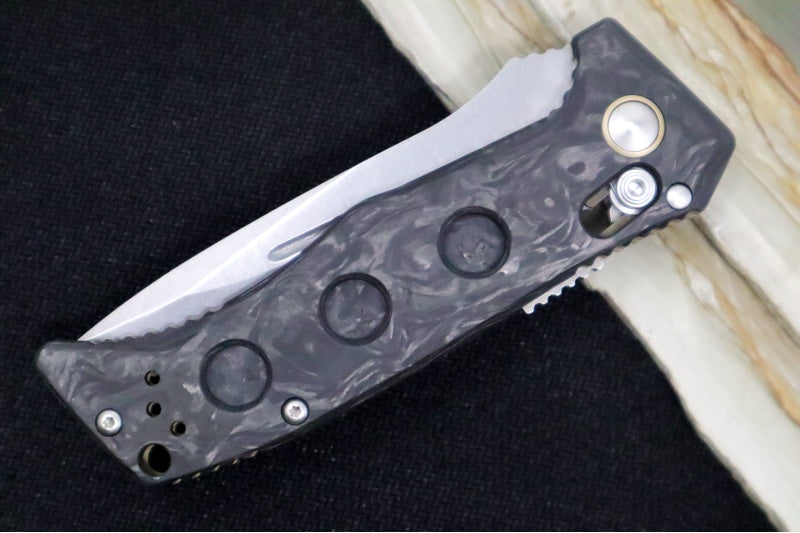 Benchmade 2730-3 Mini Auto Adamas - Drop Point Blade / CPM-Magnacut Steel / Marbled Carbon Fiber Handle