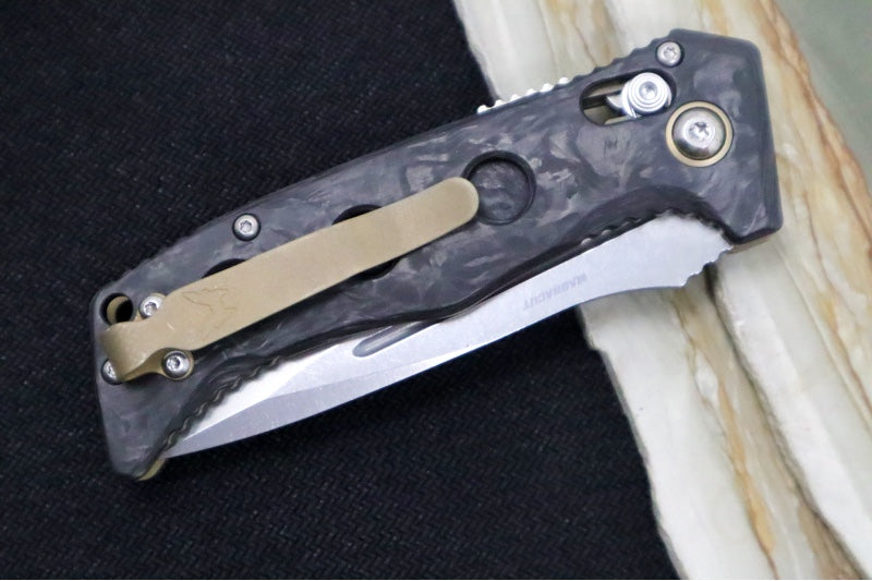 Benchmade 2730-3 Mini Auto Adamas - Drop Point Blade / CPM-Magnacut Steel / Marbled Carbon Fiber Handle - Northwest Knives