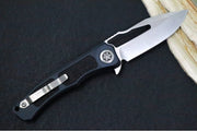 Heretic Knives Wraith Manual V.4 - Clip Point Blade / Stonewash Finish / Black Anodized Aluminum Handle & Black Grip-Tape Inlays H001-2A - Northwest Knives