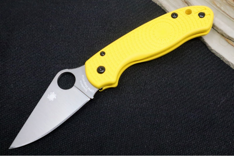 Spyderco Paramilitary 3 Lightweight Salt -Yellow FRN / Satin Finish / CPM-Magancut Steel C223PYL - Northwest Knives
