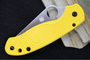 Spyderco Paramilitary 3 Lightweight Salt -Yellow FRN / Satin Finish / CPM-Magancut Steel C223PYL - Northwest Knives