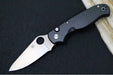 Spyderco ButtonUp Folder - Black Carbon Fiber Handle / 8Cr13MoV Stainless Steel / Satin Modified Clip Point C275CFP - Northwest Knives