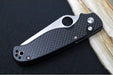 Spyderco ButtonUp Folder - Black Carbon Fiber Handle / 8Cr13MoV Stainless Steel / Satin Modified Clip Point C275CFP - Northwest Knives