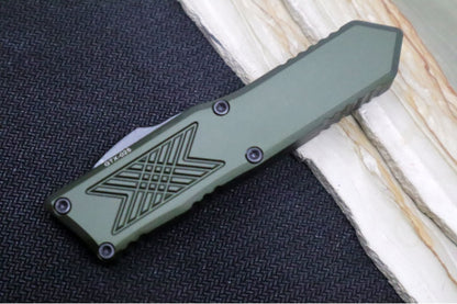 Guardian Tactical GTX-025 OTF - Black Finish / Elmax Steel / Drop Point Blade / OD Green Anodized Aluminum Handle 12-8111