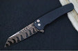 Pro Tech Malibu Custom - "Dragon Scale" Black Anodized Aluminum Handle / Black Hardware & Clip / BakerForge Coppermai Ripple Damascus / Reverse Tanto Blade / Copper Mosaic Pin Push Button - Northwest Knives