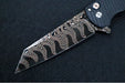 Pro Tech Malibu Custom - "Dragon Scale" Black Anodized Aluminum Handle / Black Hardware & Clip / BakerForge Coppermai Ripple Damascus / Reverse Tanto Blade / Copper Mosaic Pin Push Button - Northwest Knives