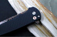 Pro Tech Malibu Custom - "Dragon Scale" Black Anodized Aluminum Handle / Black Hardware & Clip / BakerForge Coppermai Ripple Damascus / Reverse Tanto Blade / Copper Mosaic Pin Push Button - Northwest Knives
