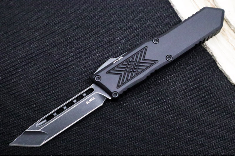Guardian Tactical GTX-025 OTF - Dark Stonewash Finish / Elmax Steel / Tanto Blade / Black Anodized Aluminum Handle 12-3621 - Northwest Knives
