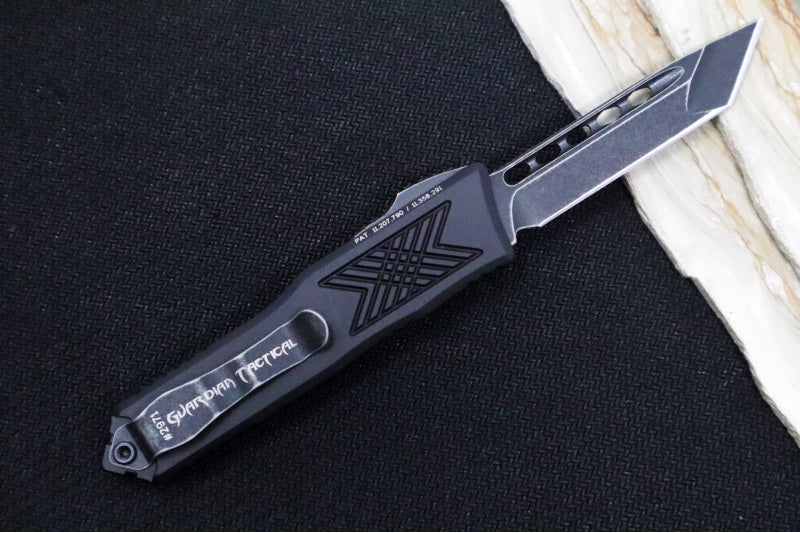 Guardian Tactical GTX-025 OTF - Dark Stonewash Finish / Elmax Steel / Tanto Blade / Black Anodized Aluminum Handle 12-3621 - Northwest Knives