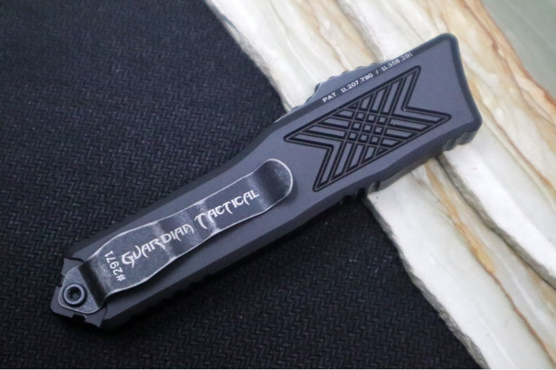 Guardian Tactical GTX-025 OTF - Dark Stonewash Finish / Elmax Steel / Tanto Blade / Black Anodized Aluminum Handle 12-3621 - Northwest Knives