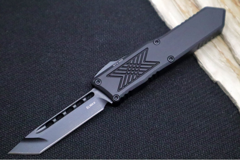 Guardian Tactical GTX-025 OTF - Tactical Black Finish / Elmax Steel / Tanto Blade / Black Anodized Aluminum Handle 12-3121