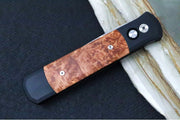 Pro Tech Godfather Auto - Black Anodized Aluminum Handle & Burl Wood Inlays / Satin Spearpoint Blade / CPM-154 Steel 906-Satin - Northwest Knives