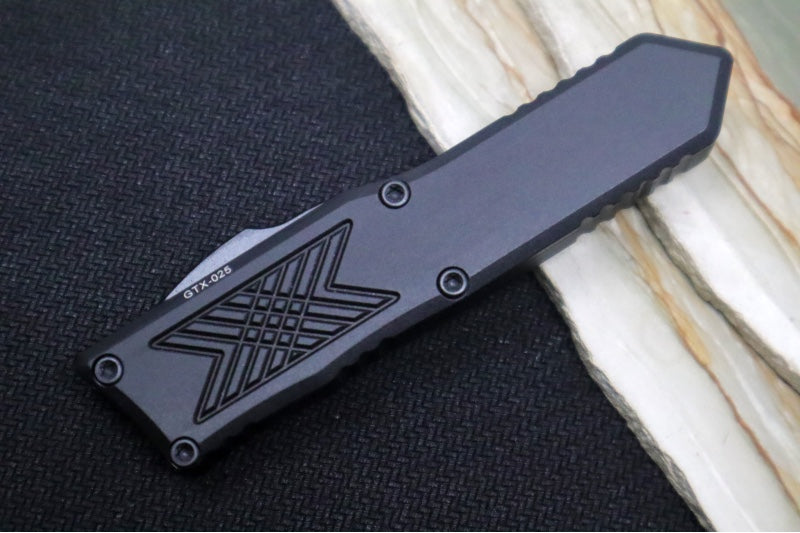 Guardian Tactical GTX-025 OTF - Tactical Black Finish / Elmax Steel / Tanto Blade / Black Anodized Aluminum Handle 12-3121 - Northwest Knives
