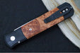 Pro Tech Godfather Auto - Black Anodized Aluminum Handle & Burl Wood Inlays / Satin Spearpoint Blade / CPM-154 Steel 906-Satin - Northwest Knives