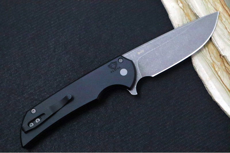 Pro Tech Mordax - Drop Point Blade / Acid Washed Finish / CPM-20CV Steel / Black Anodized Aluminum Handle MX101-AW20CV - Northwest Knives