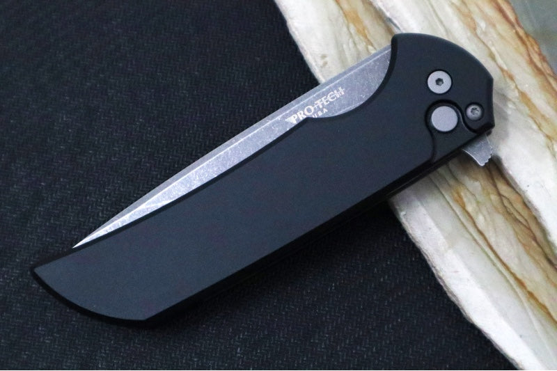 Pro Tech Mordax - Drop Point Blade / Acid Washed Finish / CPM-20CV Steel / Black Anodized Aluminum Handle MX101-AW20CV - Northwest Knives