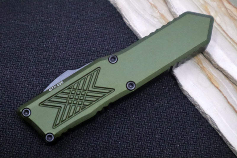 Guardian Tactical GTX-025 OTF - Tactical Black Finish / Elmax Steel / Tanto Blade / OD Green Anodized Aluminum Handle 12-8121