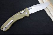 Microtech Amphibian Folder RAM-Lok - Drop Point / Stonewash Finish / Fluted OD Green G-10 Handle 137RL-10FLGTOD - Northwest Knives