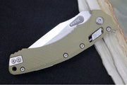 Microtech Amphibian Folder RAM-Lok - Drop Point / Stonewash Finish / Fluted OD Green G-10 Handle 137RL-10FLGTOD - Northwest Knives
