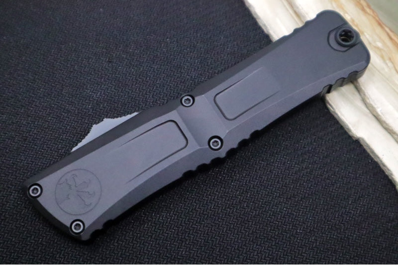 Microtech Combat Troodon OTF Gen III Tactical - Black Finish / Dagger Blade / Black Anodized Aluminum Handle - 1142-1T