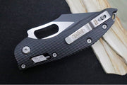 Microtech Stitch RAM-Lock Manual - Spear Point Blade / Black Two-Toned Finish / Black Fluted Anodized Aluminum Handle 169RL-1FL - Northwest Knives