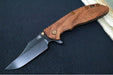 Rick Hinderer Knives XM-24 Skinny Limited Vintage Series - Tri Way Pivot- 4.0" Hollow Ground Bowie Blade / Battle Black Finish / Smooth Walnut & Green Anodized Titanium Handle / 1095 Carbon Steel / Bronzed Hardware - Northwest Knives