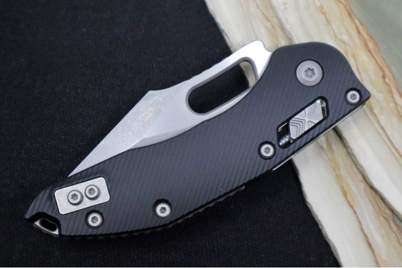 Microtech Stitch RAM-Lock Manual - Spear Point Blade / Apocalyptic Finish / Black Fluted Anodized Aluminum Handle 169RL-10APFL