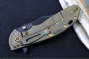 Rick Hinderer Knives XM-24 Skinny Limited Vintage Series - Tri Way Pivot- 4.0" Hollow Ground Bowie Blade / Battle Black Finish / Smooth Walnut & Green Anodized Titanium Handle / 1095 Carbon Steel / Bronzed Hardware - Northwest Knives