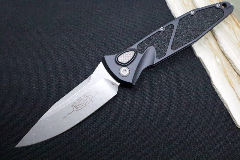 Microtech SOCOM Elite Auto - Apocalyptic Spear Point Blade/ Black Handle & Black Inserts 160A-10AP