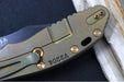 Rick Hinderer Knives XM-24 Skinny Limited Vintage Series - Tri Way Pivot- 4.0" Hollow Ground Bowie Blade / Battle Black Finish / Smooth Walnut & Green Anodized Titanium Handle / 1095 Carbon Steel / Bronzed Hardware - Northwest Knives