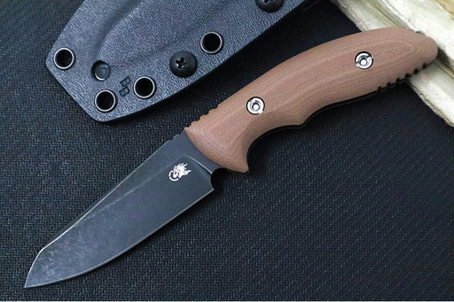 Rick Hinderer Knives Flashpoint Fixed Blade -  Battle Black Finish / CPM-Magnacut Steel / FDE G-10 Handle / Black Kydex Sheath - Northwest Knives